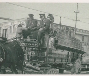 Budweiser Clydesdales visit Sno White grill 1950s